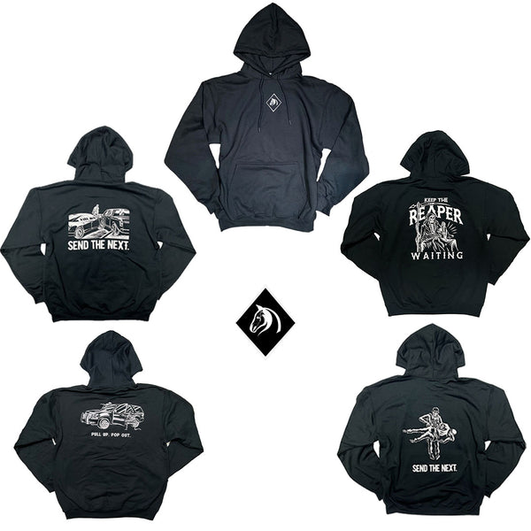 Labyrins Dont Cry Horse Zip Hoodie Navy | Shury
