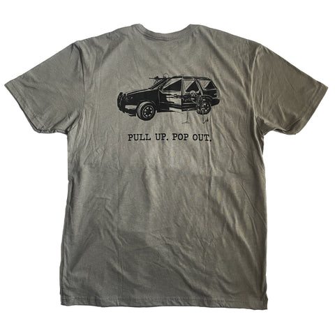 The DARKHORSE CEMENT Gray PULL UP. POP OUT. Tee [Limited Edition]