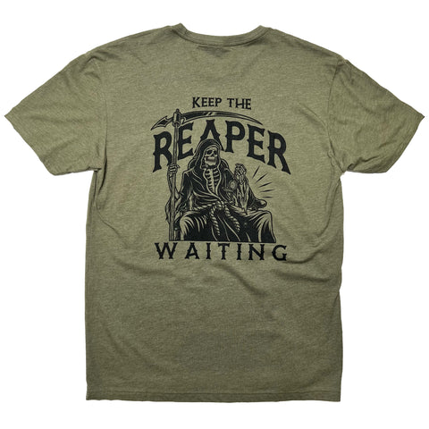 The DARKHORSE "KEEP THE REAPER WAITING" Tee OD GREEN